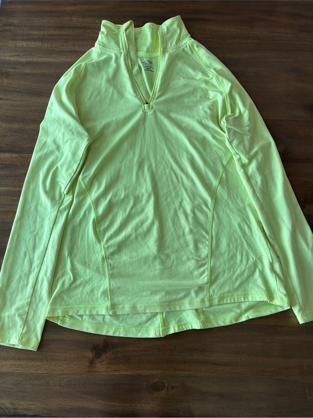 Champion Neon Yellow Long Sleeve Quarter-Zip Top